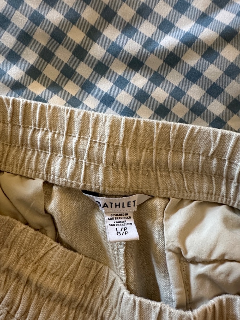 Athleta Wide-Leg Linen-Blend Drawstring Pants in Light Beige - Picture 2 of 8
